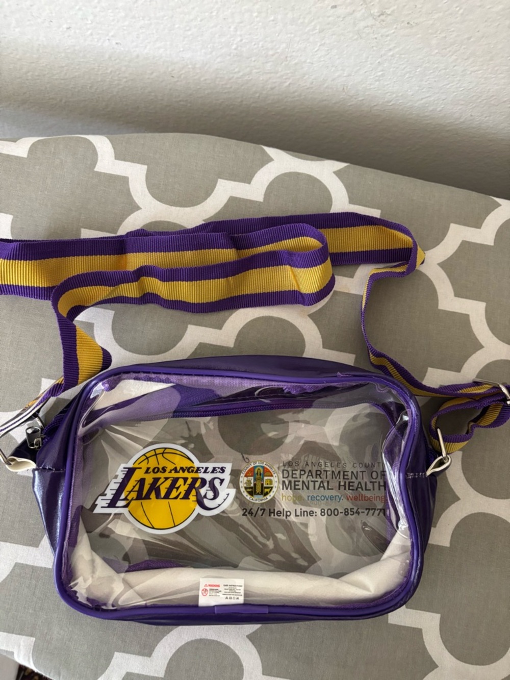Los Angeles Lakers Clear Crossbody Bag
